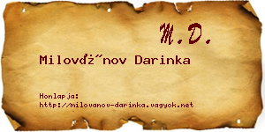 Milovánov Darinka névjegykártya